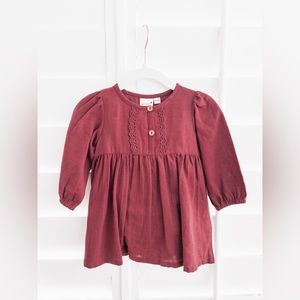 Red Lace Long Sleeve Baby Dress